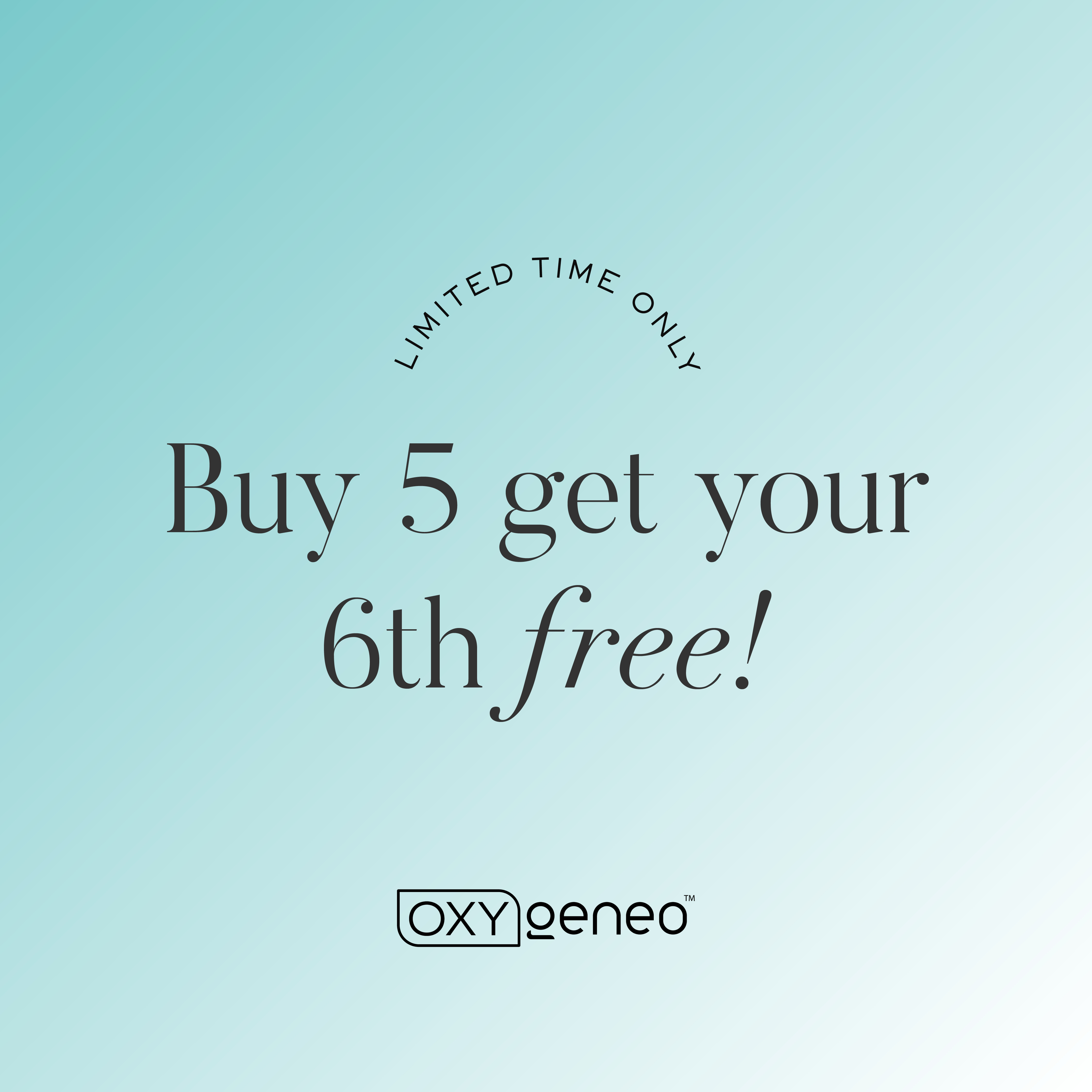 Oxygeneo offer buy 5  get 1 free 03